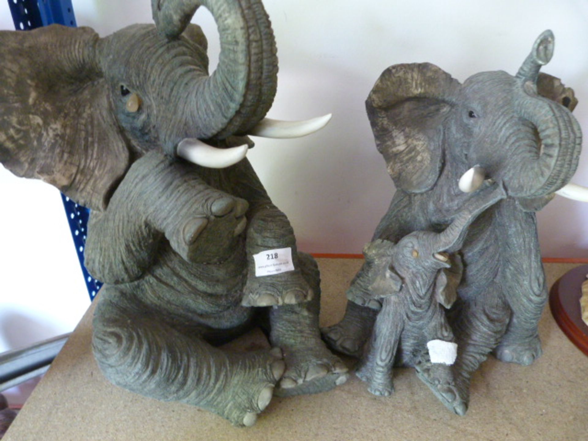 Resin Elephant Family