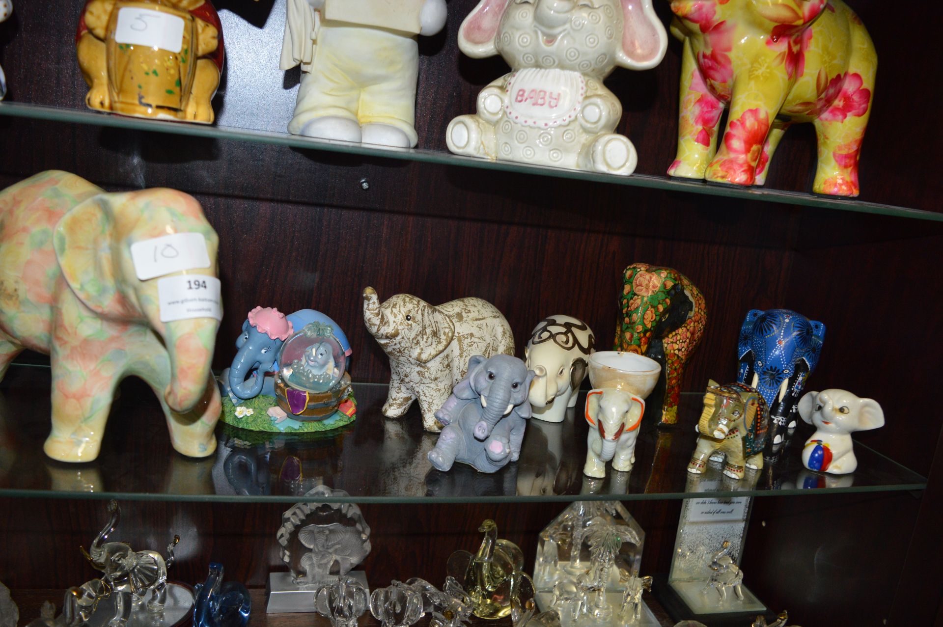 Ten Assorted Elephants Including an Egg Cup