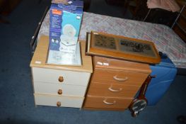 Two Bedside Cabinets, Suitcase, Wall Clock, Desk F