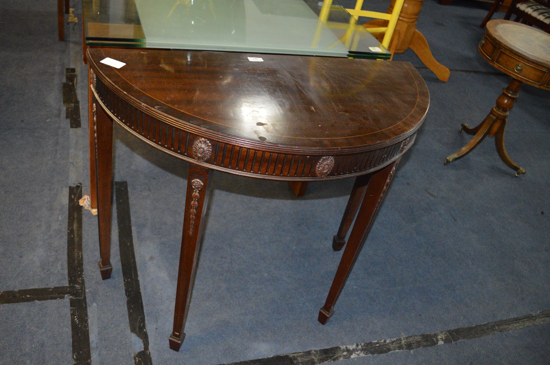 Mahogany Half Moon Table