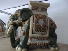 Green Ceramic Elephant Plant Stand