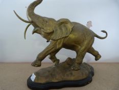 Brass Elephant on Base