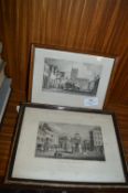 Two Vintage Engravings - Market Place Hull, and Pr