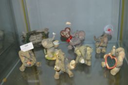 Collection of Eight Assorted Elephants Including T