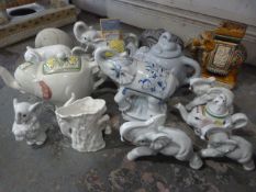 Fifteen Pottery Elephants
