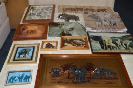 Twelve Assorted Elephant Pictures