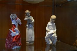 Three Figurines Including One Royal Doulton Christ