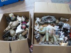 Two Boxes of Small Elephants in Various Materials