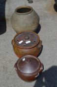 Three Stoneware Pots