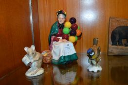 Royal Doulton Figure "The Old Balloon Seller", Royal Albert Beatrix Potter "Huncamunca Mouse", and O