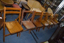 Seven Folding Wooden Garden Chairs