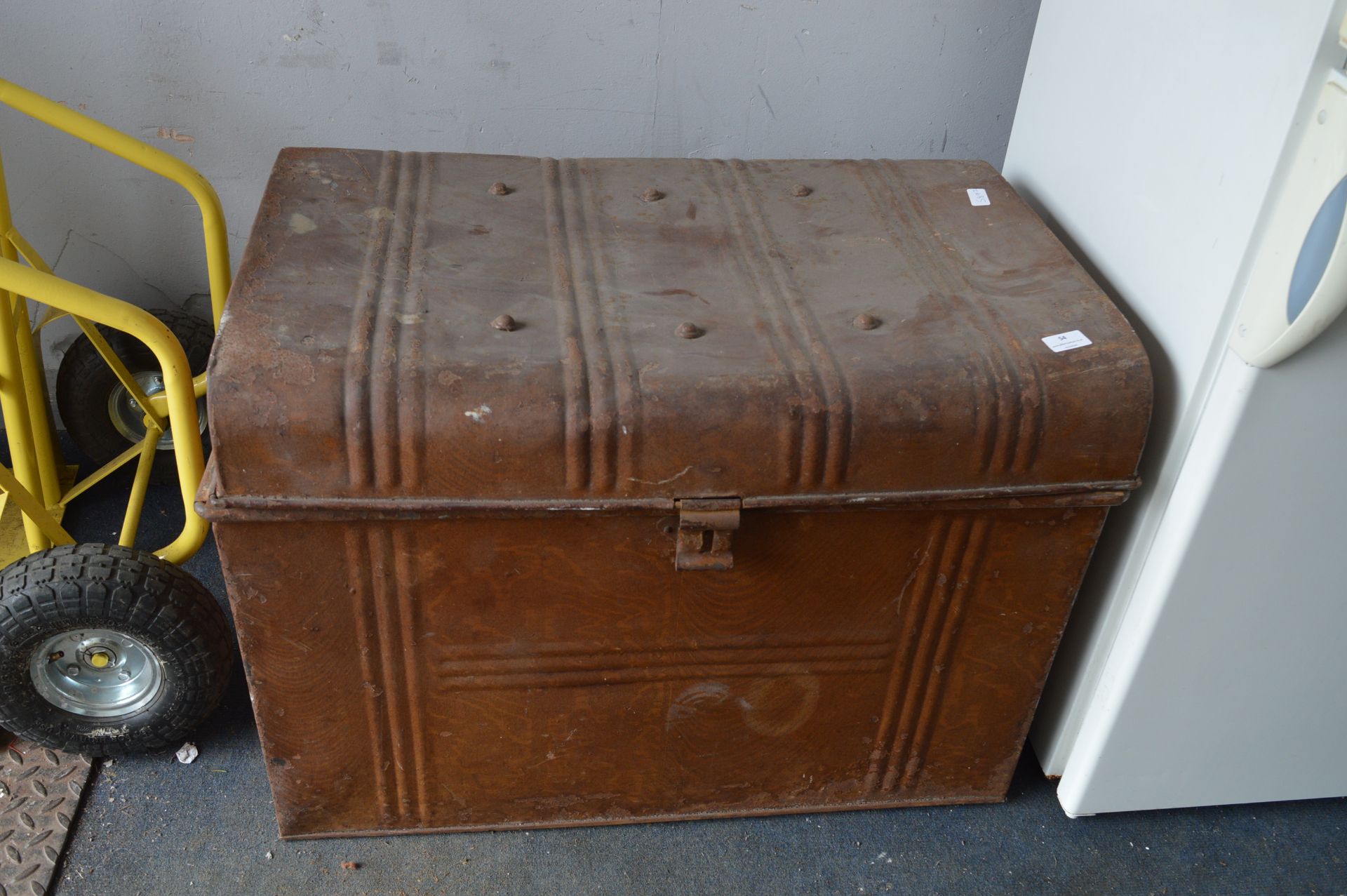 Large Painted Metal Trunk