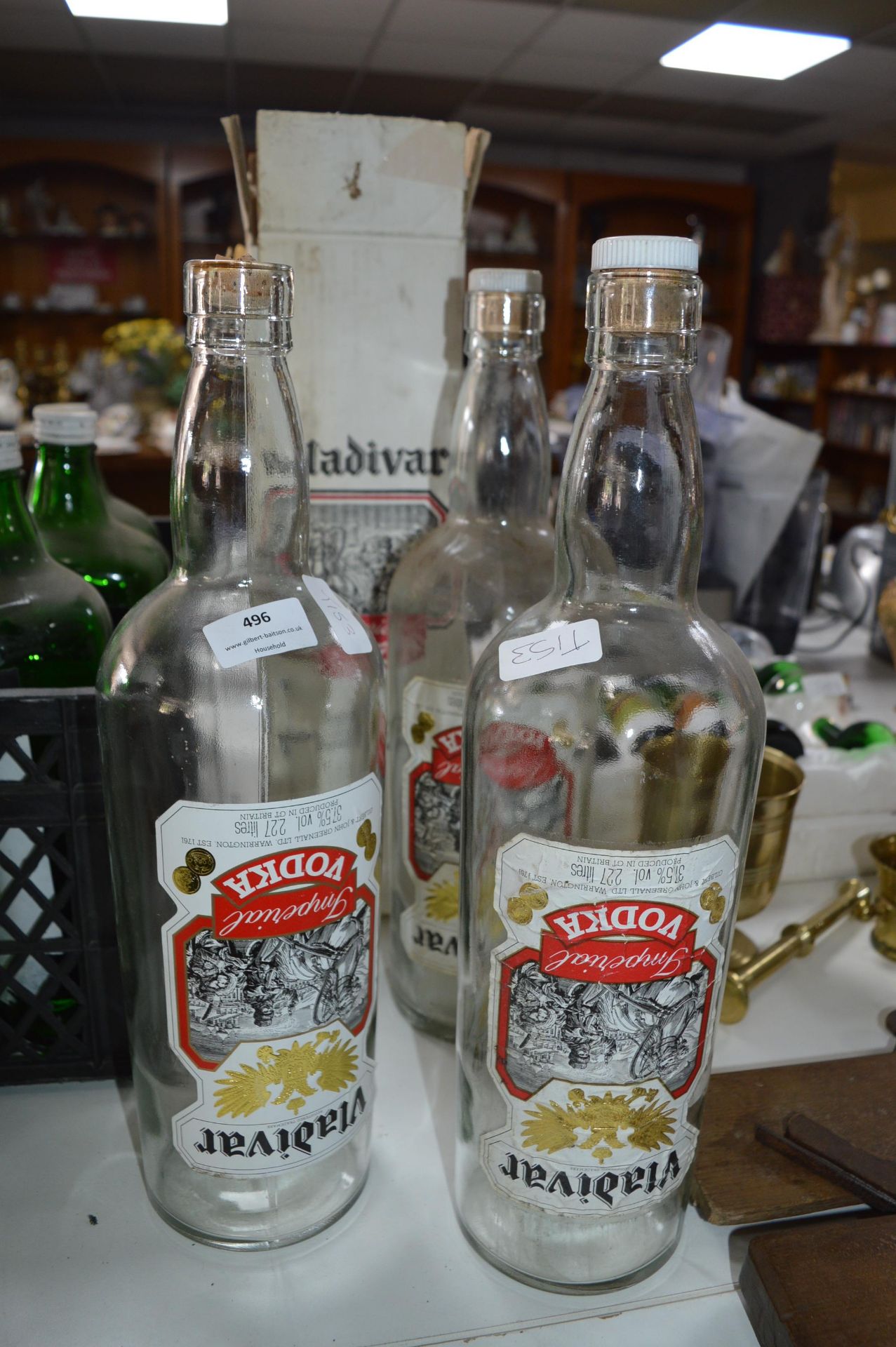 Four Vintage Vodka Bottles