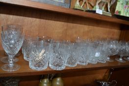 Collection of Cut Glass Tumblers and Brandy Glasse