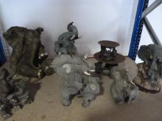 Group of Ornamental Elephants Including Mothers wi