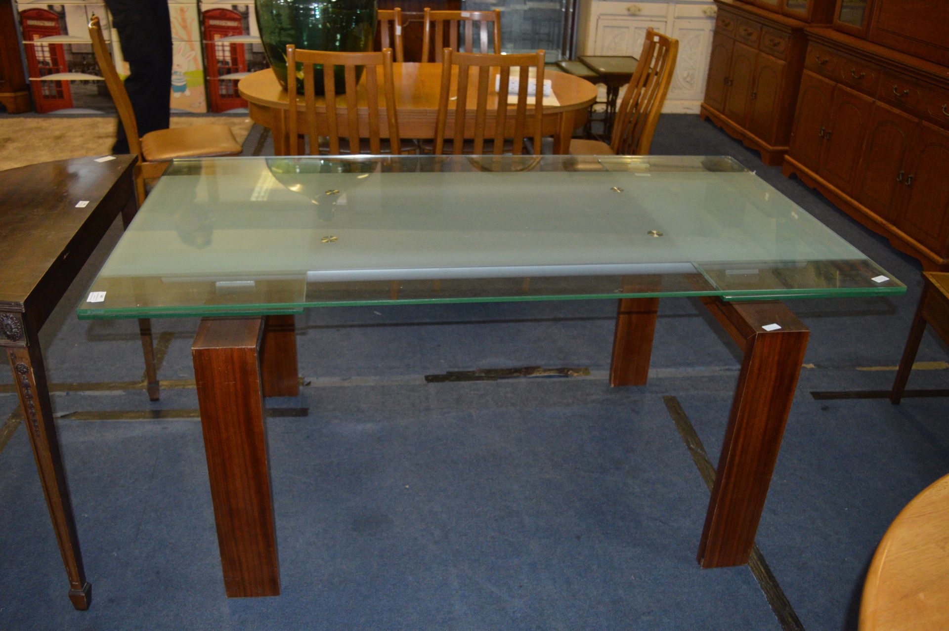 Glass Topped Dining Table