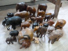 Box of Ebony and Wooden Elephants