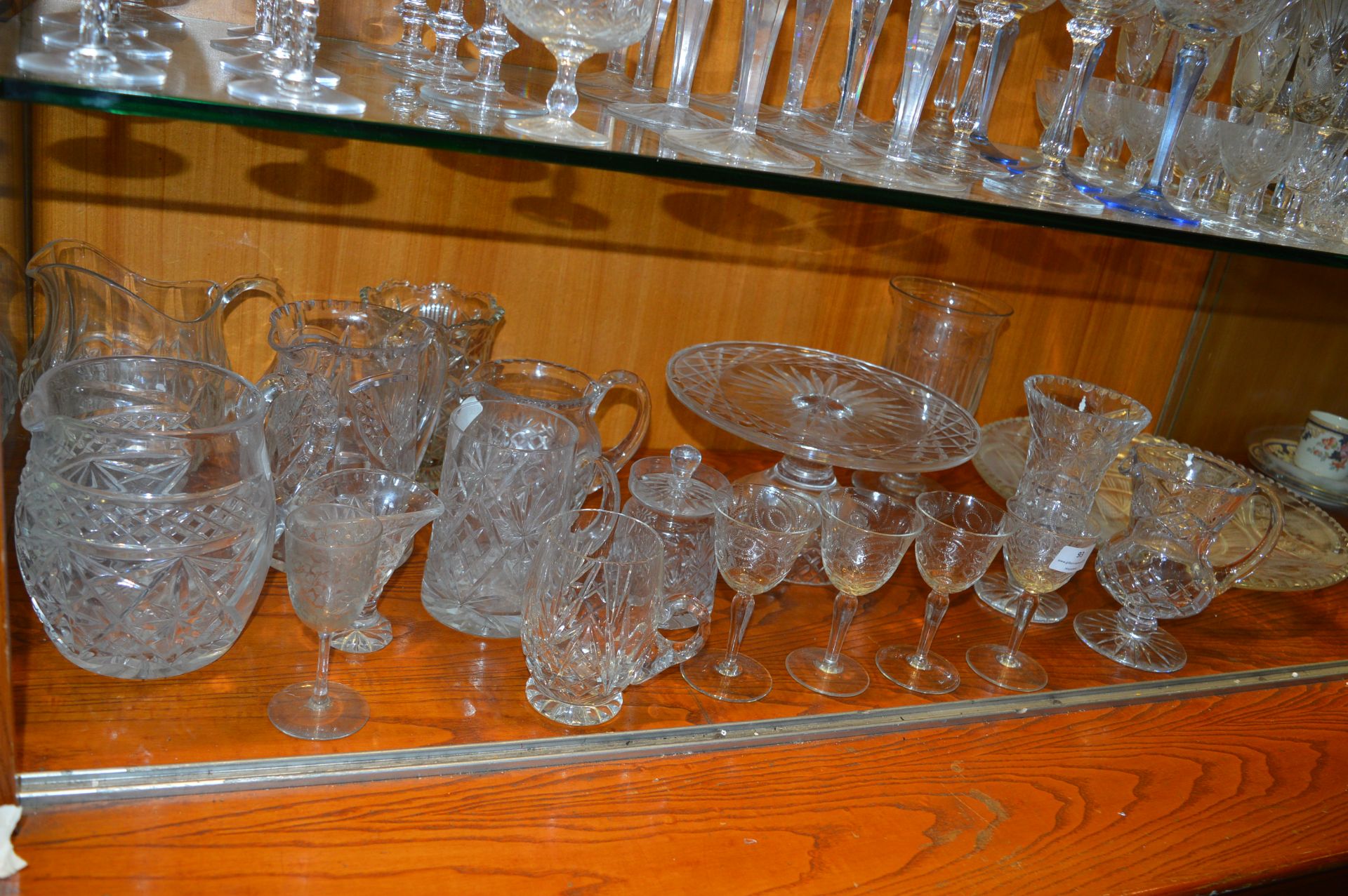 Large Collection of Cut Glassware Including Cake S