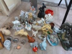 Box of Assorted Comical and Novelty Elephants Incl