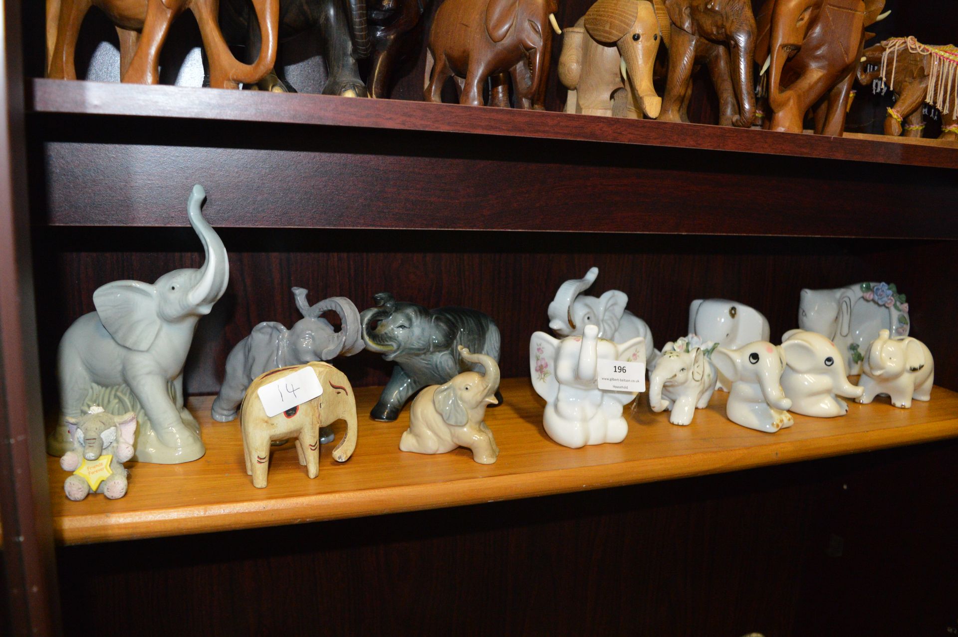 Fourteen Small Pottery Elephants