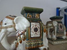 Small Ceramic Elephant Plant Stand and a Planter