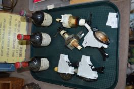 Five Vintage Drinks Optics and Three Small Bottles