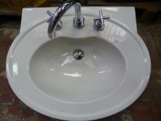 *large Oval Sink with Chrome Taps