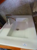 *Contemporary Style Ceramic Sink with Chrome Tap