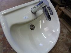 *Kidney Shaped Ceramic Sink with Chrome Taps