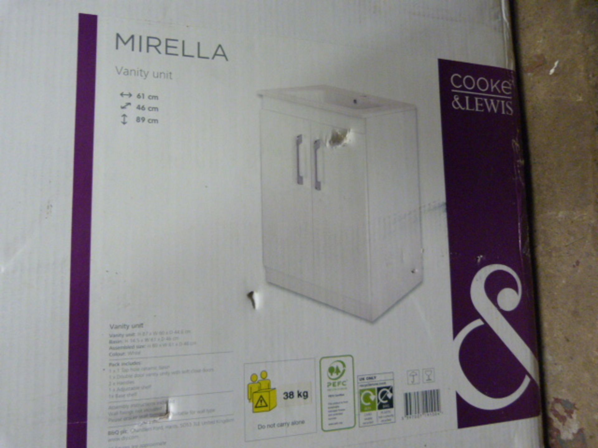 Cooke & Lewis Mirella Vanity Unit 61x46x89cm