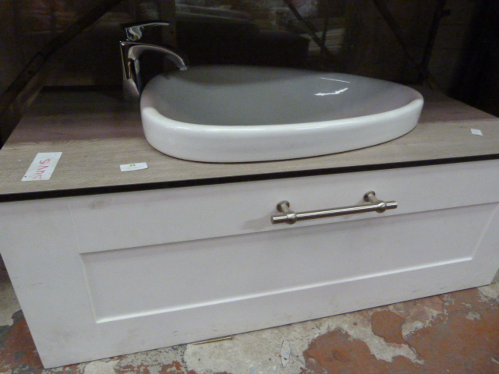 *Contemporary Sink Unit with Chrome Tap