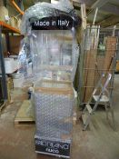 Perspex Fabriano Shop Display Stand on Wheels