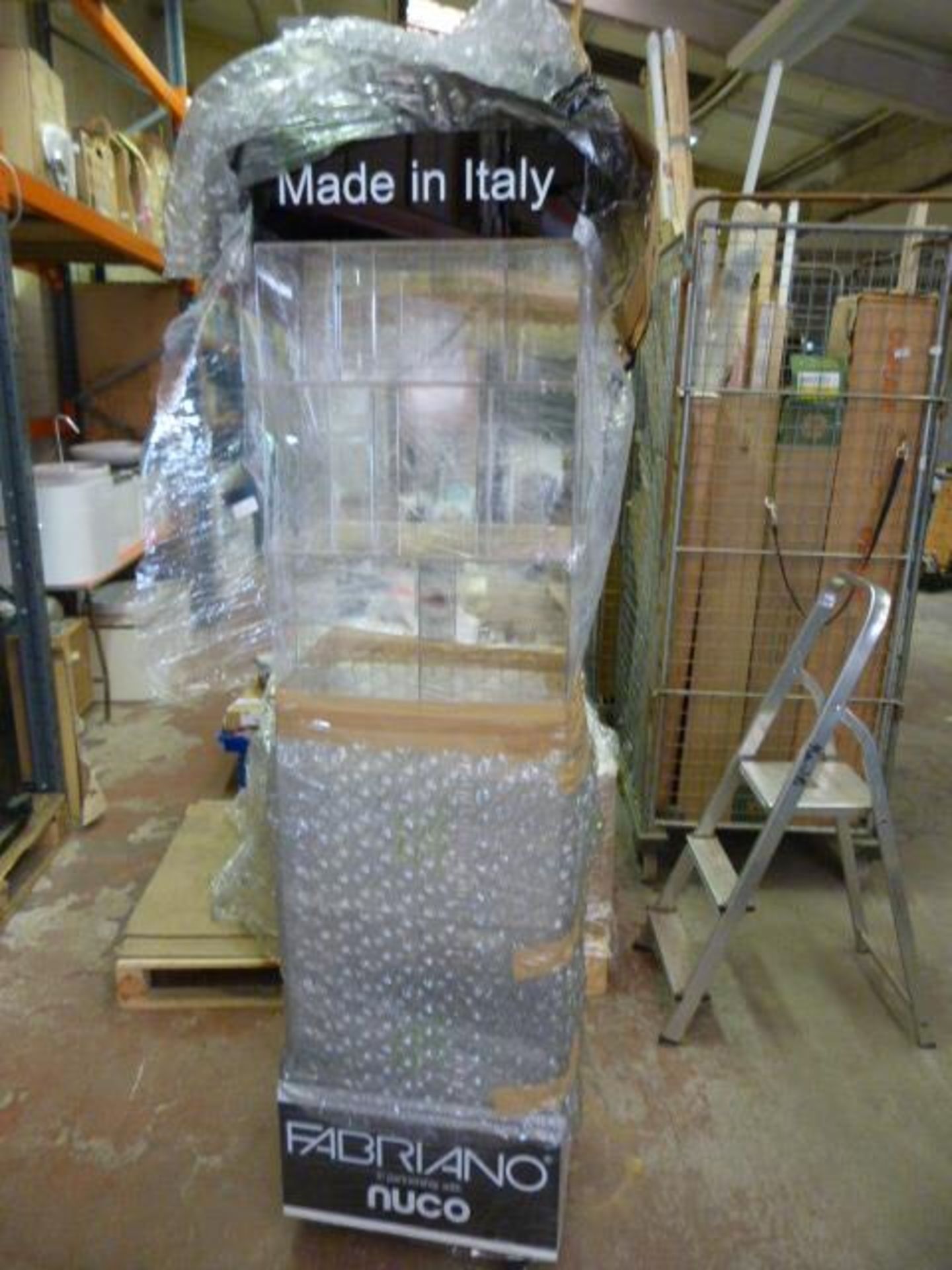 Perspex Fabriano Shop Display Stand on Wheels