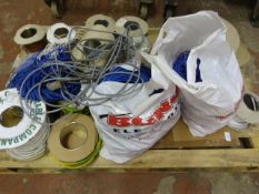 Pallet of Part Used Spools of Assorted Wire, Cable