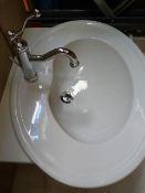 *Large Oval Sink with Chrome Taps