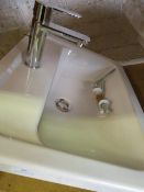 *Contemporary Style Ceramic Sink with Chrome Tap