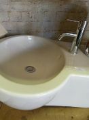 *Oval Ceramic Sink with Chrome Taps