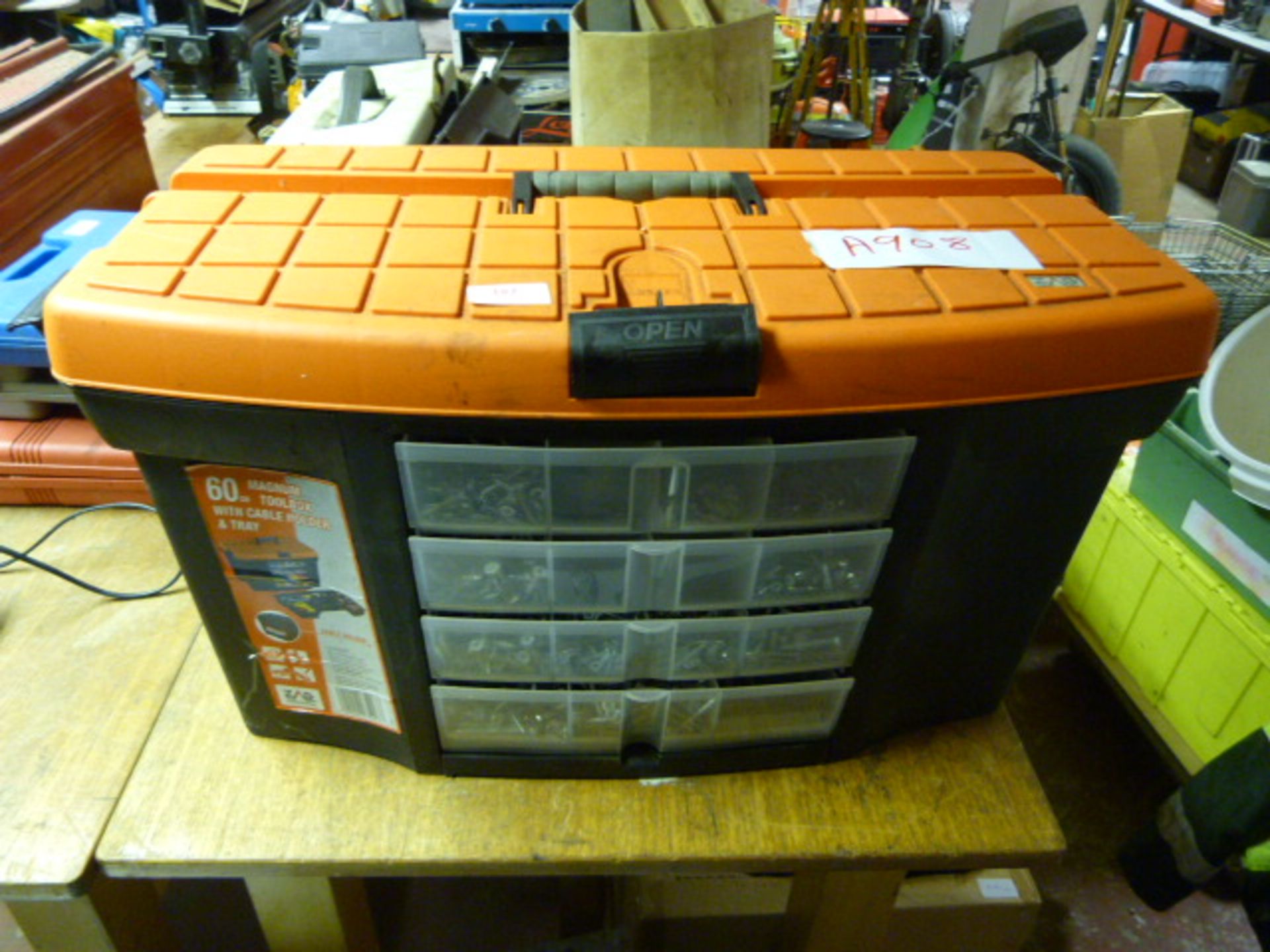 Toolbox Containing a Quantity of Tools; Drill Bits