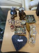 Decorative Glassware and Oriental Style Ashtray, e