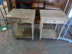 Pair of Limed Oak Side Tables