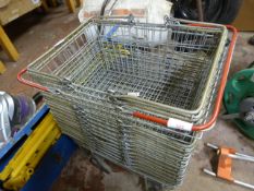 Quantity of Wire Shopping Baskets on Trolley
