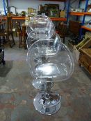 Four Clear Perspex & Chrome Barstools