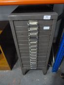 Office Drawer Cabinet Containing Fourteen Small Dr