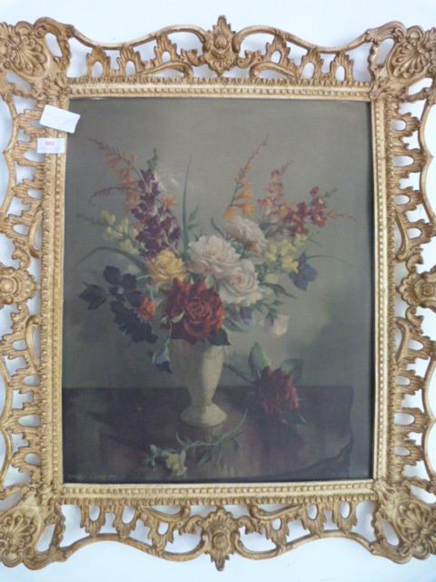 Ornate Framed Print - Still Life Flowers