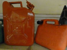 Plastic 5L Petrol Can and a 10L Metal Jerry Can