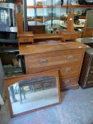 Arts & Crafts Style Dressing Chest with Mirror (AF
