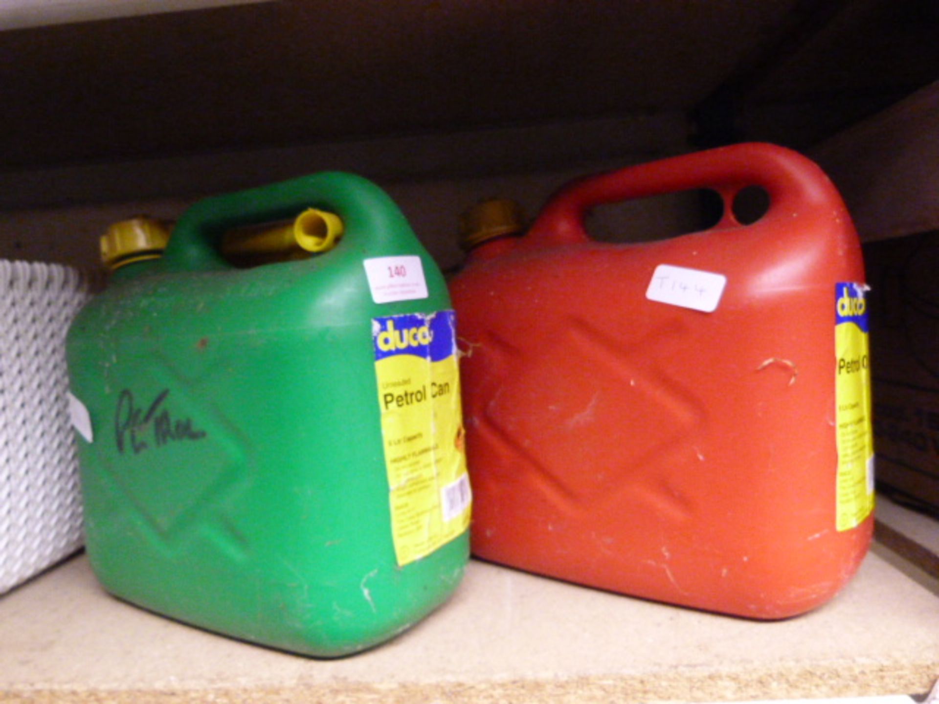 Two 5L Plastic Petrol Cans