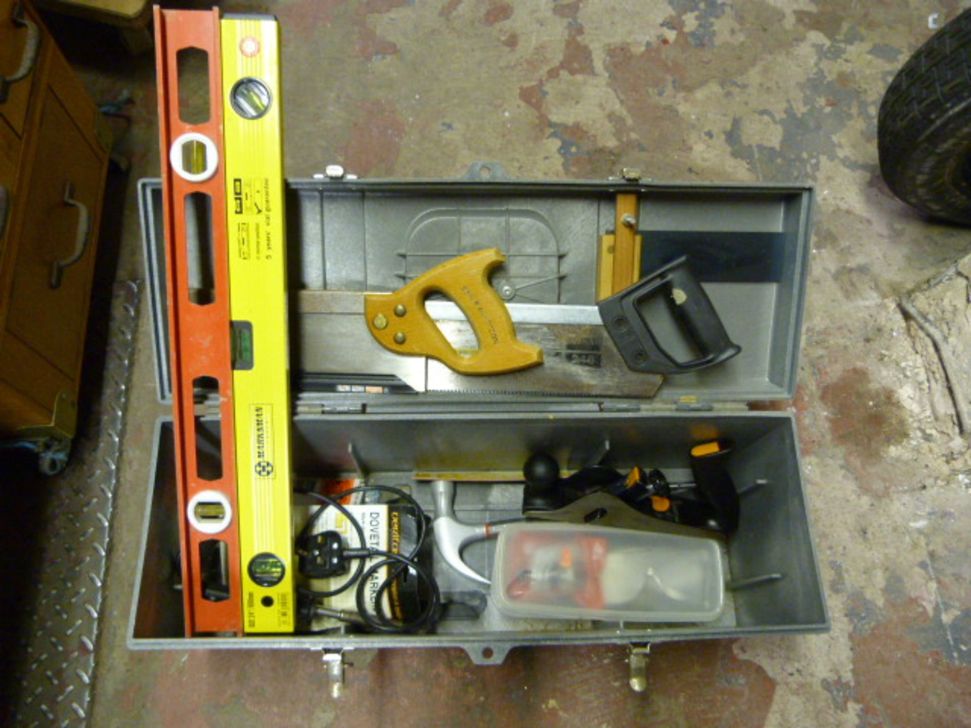 Toolbox and Contents Including Spirit Levels, Plan