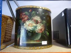 Hand Painted Basket with Floral Decoration