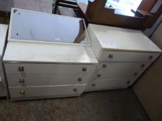 White Four Height Chest of Drawers and a Dressing